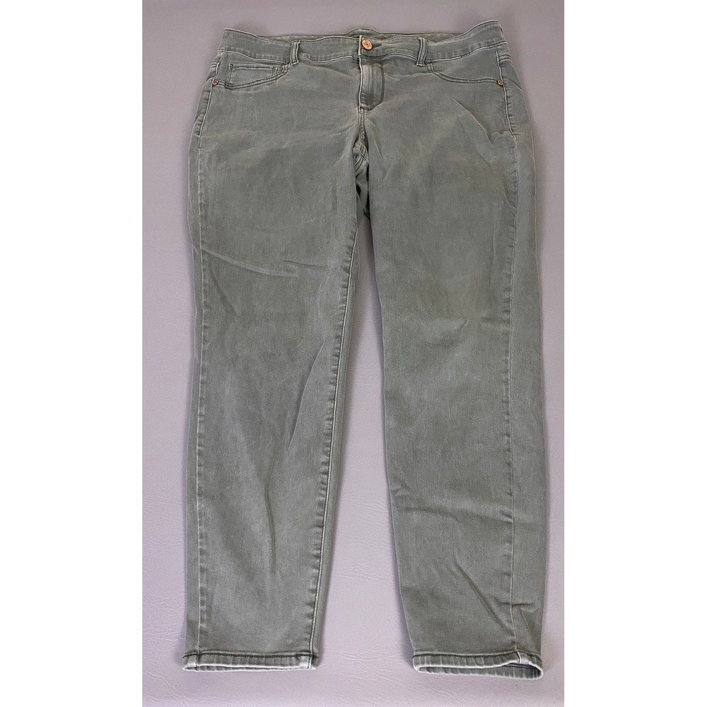 Maurices Jeans Womens Plus Size 20w Regular Olive Green Skinny Leg Stretch Denim - Picture 1 of 12